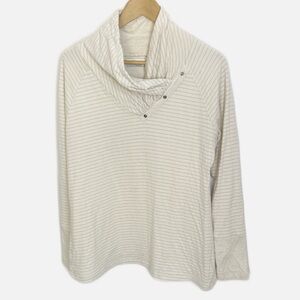 Columbia Cowl neck striped pullover L